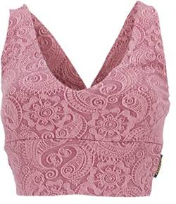 GURU SHOP Bauchfeies Top, Bra Top, Yoga Top aus Bio-Baumwolle- Altrosa, Size:L (40) von GURU SHOP