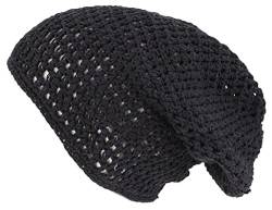 GURU SHOP Beanie, Baumwoll-Häkelmütze, Herren/Damen, Schwarz, Baumwolle, Size:One Size von GURU SHOP