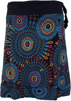 GURU SHOP Bestickter Minirock, Chic Rock, Retro Mandala, Schwarz/bunt, Baumwolle, Size:L/XL (42) von GURU SHOP