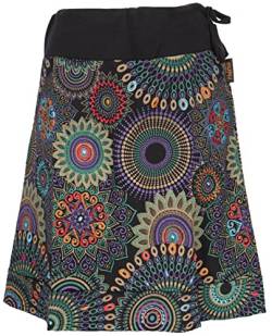 GURU SHOP Bestickter Minirock, Chic Rock, Retro Mandala, Schwarz/violett, Baumwolle, Size:L/XL (42) von GURU SHOP