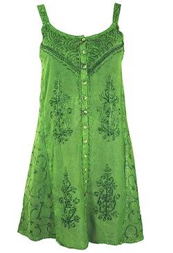 GURU SHOP Besticktes Indisches Kleid, Minikleid, Damen, Grün Design 7, Synthetisch, Size:40 von GURU SHOP