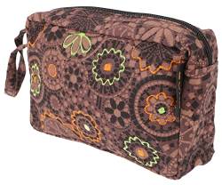 GURU SHOP Boho Kosmetiktasche, Kramtäschchen aus Nepal - Braun, Herren/Damen, Baumwolle, Size:One Size, 12x21x6 cm, Kleine Taschen für Kosmetik, Schreibzeug, Mehr von GURU SHOP