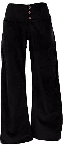 GURU SHOP Cordhose mit Leicht Ausgestelltem Bein, Schwarz, Baumwolle, Size:L (40) von GURU SHOP