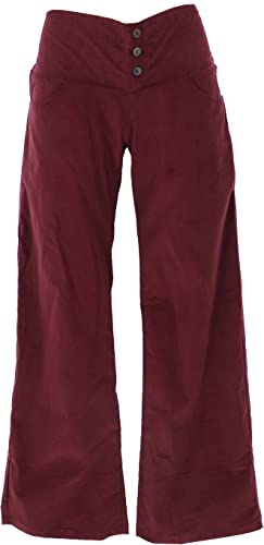 GURU SHOP Cordhose mit Leicht Ausgestelltem Bein, Weinrot, Baumwolle, Size:L (40) von GURU SHOP