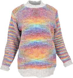 GURU SHOP Dicker Unisex Wollpullover, Wollpulli aus Schurwolle, Regenbogen/1, Size:M (38) von GURU SHOP