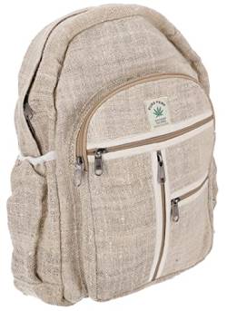 GURU SHOP Ethno Hanf Rucksack, Großer Hanfrucksack - Natur, Herren/Damen, Beige, Size:One Size, 45x30x20 cm, Ausgefallene Stofftasche von GURU SHOP