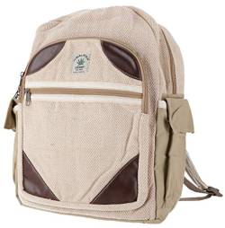 GURU SHOP Ethno Hanf Rucksack - Natur/braun, Herren/Damen, Beige, Size:One Size, 40x30x20 cm, Ausgefallene Stofftasche von GURU SHOP