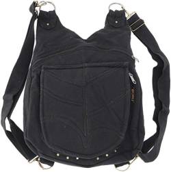 GURU SHOP Ethno Rucksack/Ethno Schultertasche, Herren/Damen, Schwarz, Baumwolle, Size:One Size, 30x30x13 cm, Alternative Umhängetasche, Handtasche aus Stoff von GURU SHOP