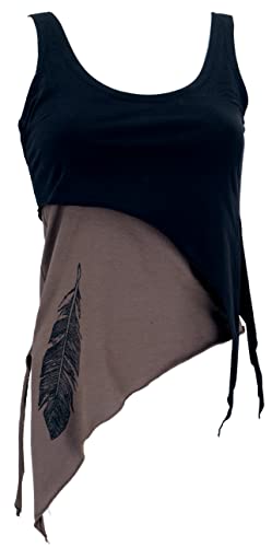 GURU SHOP Festival Elfen Top aus Bio-Baumwolle, Lagentop, Pixitop, Schwarz, Size:M (38) von GURU SHOP