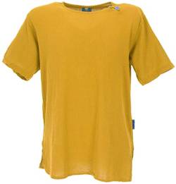 GURU SHOP Freizeithemd, Yoga Hemd, Kurzarm Schlupfhemd, Goa Hemd, Mustard, Baumwolle, Size:L von GURU SHOP