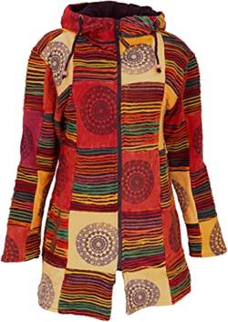 GURU SHOP Goa Patchwork Kurzmantel, Hippie Jacke - Rostorange, Baumwolle, Size:XL (44) von GURU SHOP