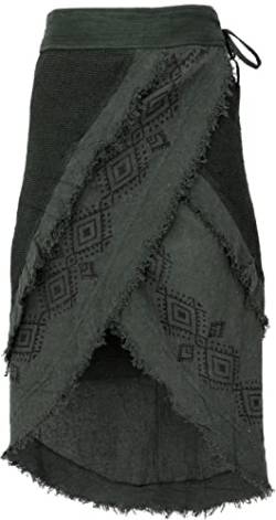 GURU SHOP Goa Wickelrock, Tribal Lagenlook Rock, Rock, Damen, Grün, Baumwolle, Size:One Size von GURU SHOP