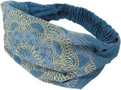GURU SHOP Haarband, Kopfband, Bandana Mandala Kopfbedeckung, Herren/Damen, Petrol, Baumwolle, Size:One Size von GURU SHOP