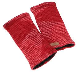 GURU SHOP Handstulpen, Hangestrickte Wollstulpen aus Nepal, Melierte Armstulpen, Pulswärmer, Herren/Damen, Rot, Wolle, Size:One Size von GURU SHOP