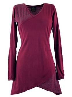 GURU SHOP Hippie Minikleid Chic, Tunika, Bordeaux, Baumwolle, Size:L (40) von GURU SHOP