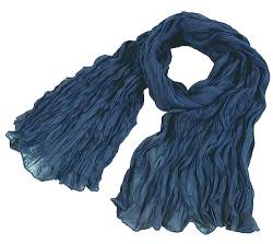 GURU SHOP Indisches Baumwolltuch, Schal, Krinkelschal, Herren/Damen, Nachtblau, Baumwolle, Size:One Size, 190x100 cm von GURU SHOP