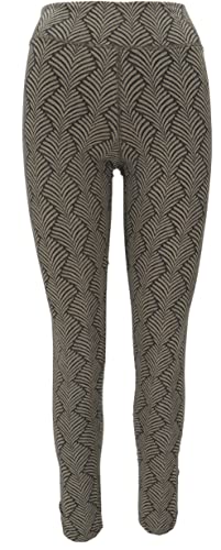 GURU SHOP Jacquard Yoga-Hose, Yoga Leggings Bio-Baumwolle, Olive/schwarz, Size:XL (40) von GURU SHOP