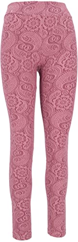 GURU SHOP Jacquard Yoga-Hose, Yoga Paisley Leggings Bio-Baumwolle, Altrosa, Size:XL (40) von GURU SHOP
