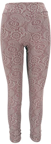 GURU SHOP Jacquard Yoga-Hose, Yoga Paisley Leggings Bio-Baumwolle, Braun, Size:S (34) von GURU SHOP