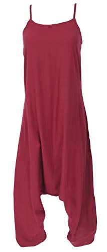 GURU SHOP Jumpsuit, Sommer Pluderhose Overall, Aladin Hosenkleid, Damen, Bordeauxrot, Synthetisch, Size:40 von GURU SHOP