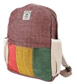 GURU SHOP Kleiner Ethno Hanf Rucksack Gestreift - Rasta, Herren/Damen, Mehrfarbig, Size:One Size, 35x25x10 cm, Ausgefallene Stofftasche von GURU SHOP