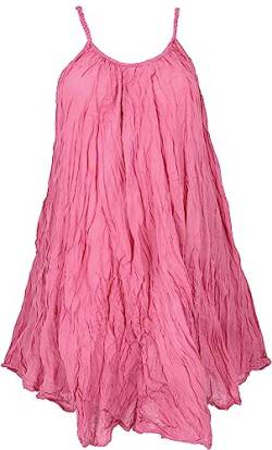 GURU SHOP Krinkelkleid, Minikleid, Sommerkleid, Strandkleid, Damen, Pink, Baumwolle, Size:40 von GURU SHOP