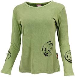 GURU SHOP Langarmshirt Spirale, Grün, Baumwolle, Size:S (36) von GURU SHOP