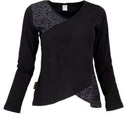 GURU SHOP Langarmshirt -chic, Schwarz, Baumwolle, Size:L (40) von GURU SHOP