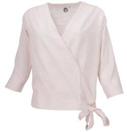 GURU SHOP Leichte Baumwoll Bluse, Sommerbluse in Wickellook, Natur, Baumwolle, Size:M (38) von GURU SHOP