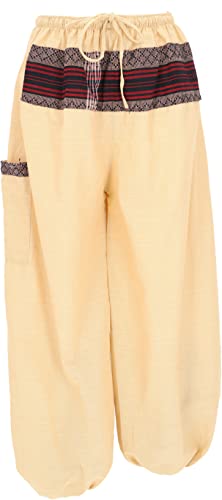 GURU SHOP Leichte Yogahose, Tai Chi Hose, Goa Hose, Freizeithose, Herren, Beige, Baumwolle, Size:52 von GURU SHOP