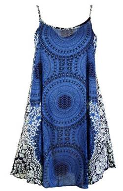 GURU SHOP Mandala Minikleid, Trägerkleid, Strandkleid, Damen, Indigo, Synthetisch, Size:38 von GURU SHOP