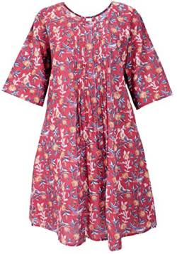 GURU SHOP Maxitunika, Sommerliches Minikleid, Rot, Baumwolle, Size:L (44) von GURU SHOP