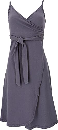 GURU SHOP Minikleid aus Bio-Baumwolle, Wickelkleid, Sommerkleid, Helles Violett, Size:M (38) von GURU SHOP