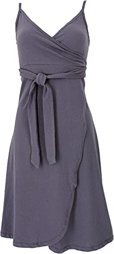 GURU SHOP Minikleid aus Bio-Baumwolle, Wickelkleid, Sommerkleid, Helles Violett, Size:S (36) von GURU SHOP