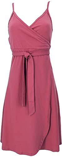 GURU SHOP Minikleid aus Bio-Baumwolle, Wickelkleid, Sommerkleid, Himbeerrot, Size:M (38) von GURU SHOP