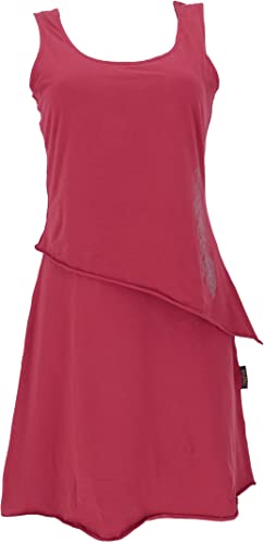 GURU SHOP Minikleid aus Bio-Baumwolle im Lagenlook, ärmelloses Kleid mit Federdruck, Paprika, Size:XL (42) von GURU SHOP