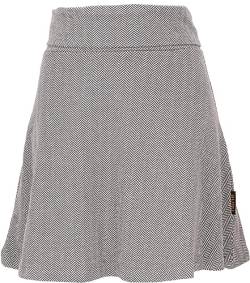 GURU SHOP Minirock aus Bio-Baumwolle, Tellerrock, Jacquard Rock mit Fischgrätenmuster, Grau, Size:L (40) von GURU SHOP