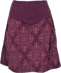 GURU SHOP Minirock aus Bio-Baumwolle, Tellerrock Organic, Bordeaux, Size:S (36) von GURU SHOP