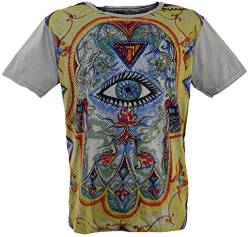 GURU SHOP Mirror T-Shirt, Drittes Auge/Grau, Baumwolle, Size:M von GURU SHOP