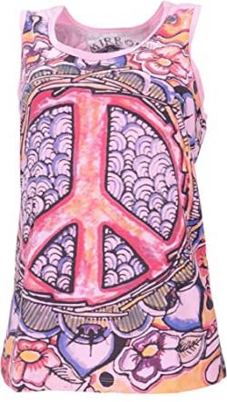 GURU SHOP Mirror Tank Top, Yoga-Top, Peace/pink, Baumwolle, Size:S (36) von GURU SHOP