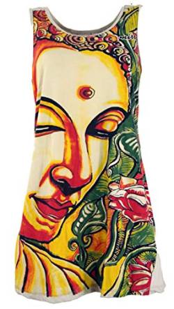 GURU SHOP Mirror Top, Longshirt, Minikleid, Dreaming Buddha/Elfenbein, Baumwolle, Size:L (40) von GURU SHOP