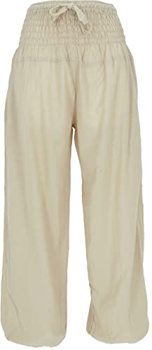 GURU SHOP Muckhose, Aladinhose mit Breitem Bund, Beige, Baumwolle, Size:S (36) von GURU SHOP