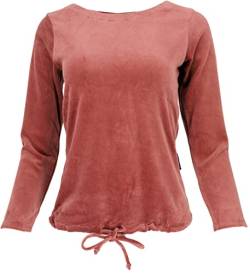 GURU SHOP Nicki-Pullover, Weiches Samtshirt, Langarmshirt, Rostorange, Synthetisch, Size:L (40) von GURU SHOP