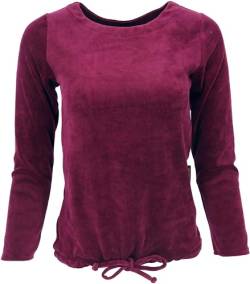 GURU SHOP Nicki-Pullover, Weiches Samtshirt, Langarmshirt, Weinrot, Synthetisch, Size:XL (42) von GURU SHOP