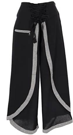 GURU SHOP Palazzohose, Hosenrock, Orienthose, Sommerhose, Schwarz, Baumwolle, Size:S (36) von GURU SHOP