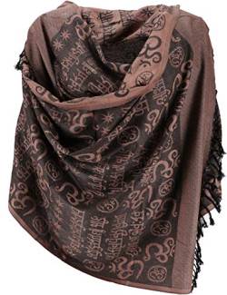 GURU SHOP Pashmina Viskose Schal/Stola mit OM Muster, Herren/Damen, Braun, Synthetisch, Size:One Size, 180x70 cm von GURU SHOP