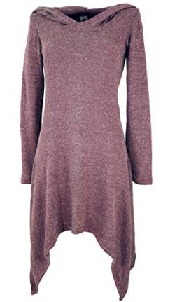 GURU SHOP Pixikleid mit Kapuze, Feinstrick Elfen Pullover, Altrosa, Baumwolle, Size:S/M (36) von GURU SHOP