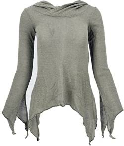 GURU SHOP Pixishirt mit Kapuze, Elfen Pullover, Helles Khaki, Baumwolle, Size:S/M (36) von GURU SHOP