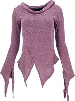 GURU SHOP Pixishirt mit Schalkragen Baumwollstrick Pullover, Altrosa, Baumwolle, Size:M/L (38) von GURU SHOP