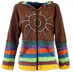 GURU SHOP Regenbogenjacke, Jacke mit Zipfelkapuze, Caramelbraun, Baumwolle, Size:M (38) von GURU SHOP